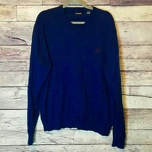CHAPS NAVY BLUE V-NECK SWEATER